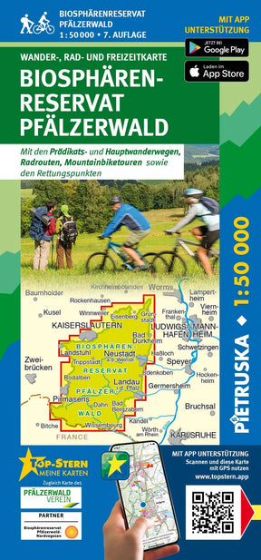 Biosphärenreservat Pfälzerwald Wanderkarte 1:50.000 - mit App