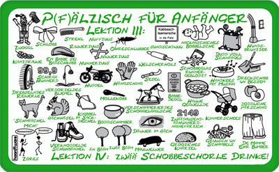 Pfälzisch für Anfänger  III + IV Frühstücksbrettchen
