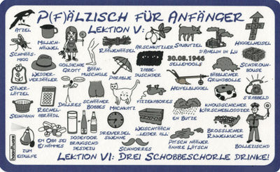 Pfälzisch für Anfänger  V - VI Frühstücksbrettchen