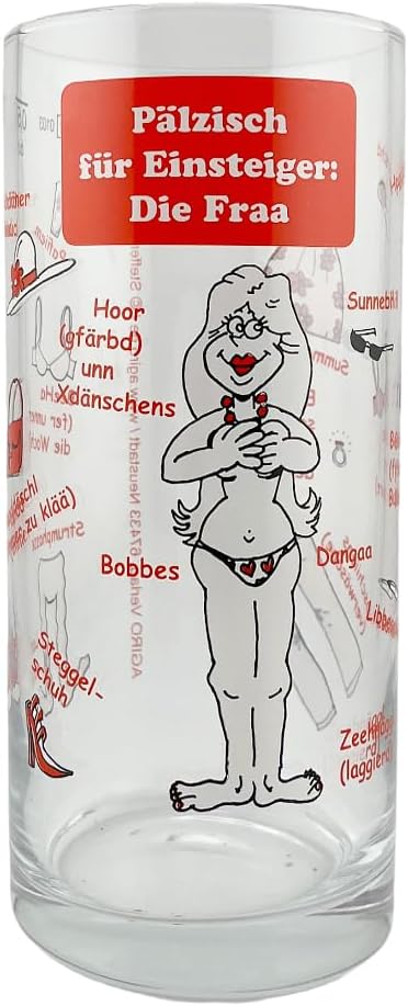 Pfälzisch für Einsteiger - Die Fraa - Schoppenglas 0,5 L
