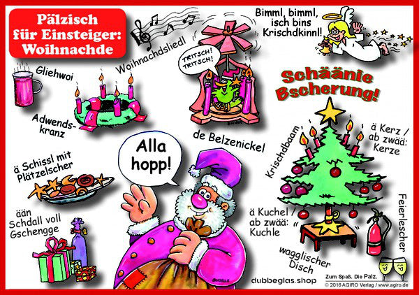 Pfälzisch für Einsteiger: Weihnachten - Postkarte,  Pfalz Shop