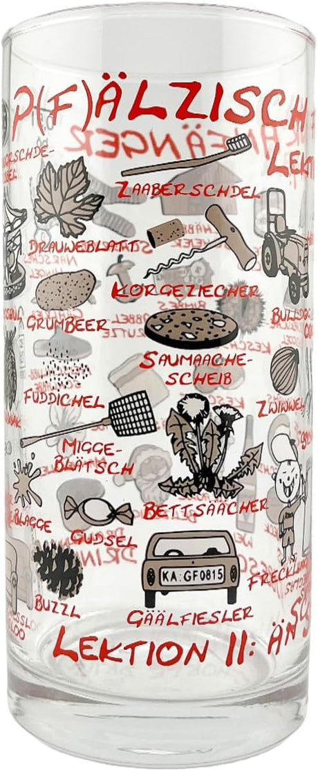 Pfälzisch für Anfänger I -  II Schoppenglas 0,5 l