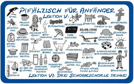 Pfälzisch für Anfänger  V - VI Frühstücksbrettchen