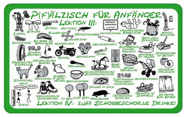 Pfälzisch für Anfänger  III + IV Frühstücksbrettchen