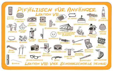 Pfälzisch für Anfänger  VII - VIII Frühstücksbrettchen