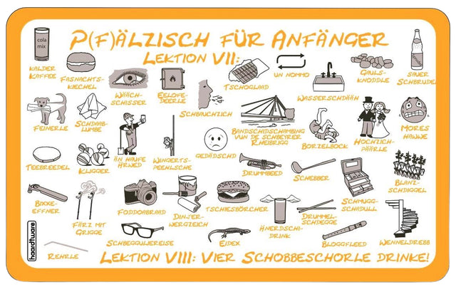 Pfälzisch für Anfänger  VII - VIII Frühstücksbrettchen