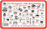 Pfälzisch für Anfänger  I + II Frühstücksbrettchen