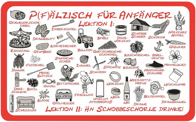 Pfälzisch für Anfänger  I + II Frühstücksbrettchen