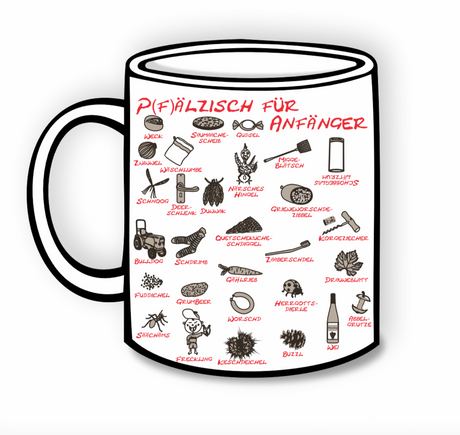 Pfälzisch für Anfänger Tasse (Aufdruck Rot), Pfalz Shop