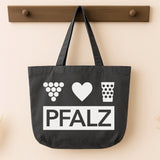 Pfalz Tasche - Vintage-Washed Shopper, Dunkelgrau, an der Wand