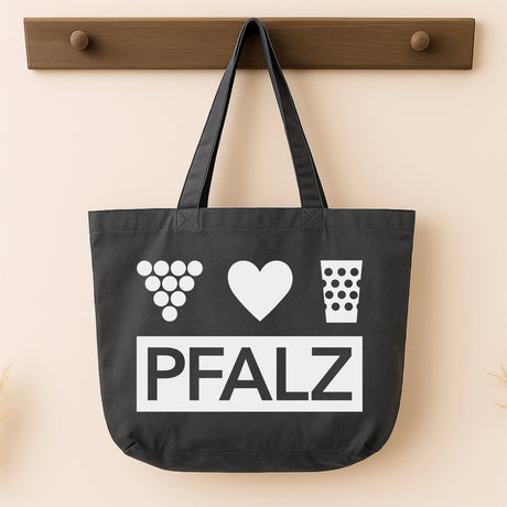 Pfalz Tasche - Vintage-Washed Shopper, Dunkelgrau, an der Wand