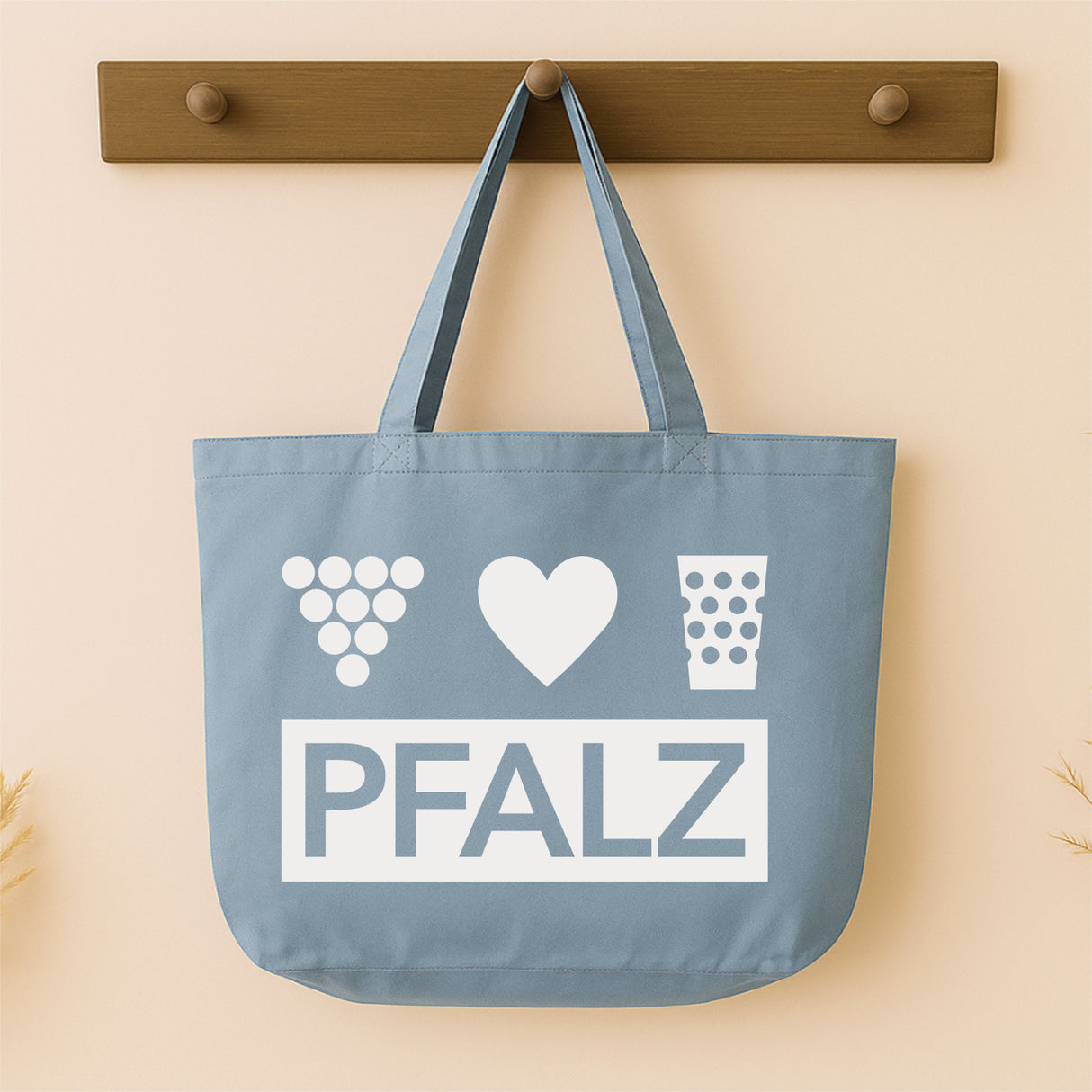 Pfalz Tasche - Vintage-Washed Shopper, Hellblau, Pfälzer EInkaufstasche