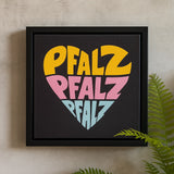 Pfalz Herz - Leinwand | Bilderrahmen an Betonwand