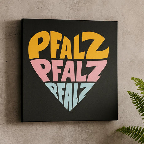 Pfalz Herz - Leinwand an Betonwand