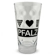 Pfalz Dubbeglas 0,5 L mit Weintrauben & Herz