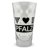 Pfalz Dubbeglas 0,5 L mit Weintrauben & Herz
