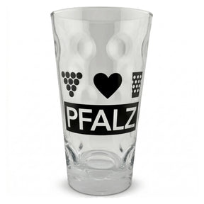 Pfalz Dubbeglas 0,5 L mit Weintrauben & Herz