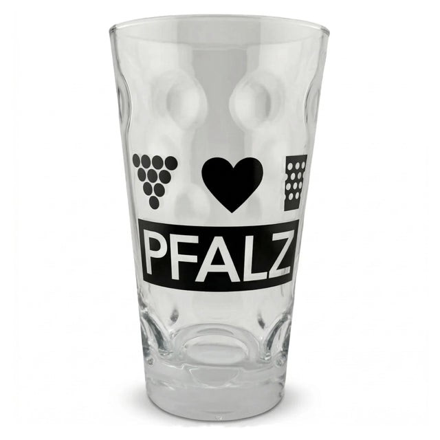Pfalz Dubbeglas 0,5 L mit Weintrauben & Herz