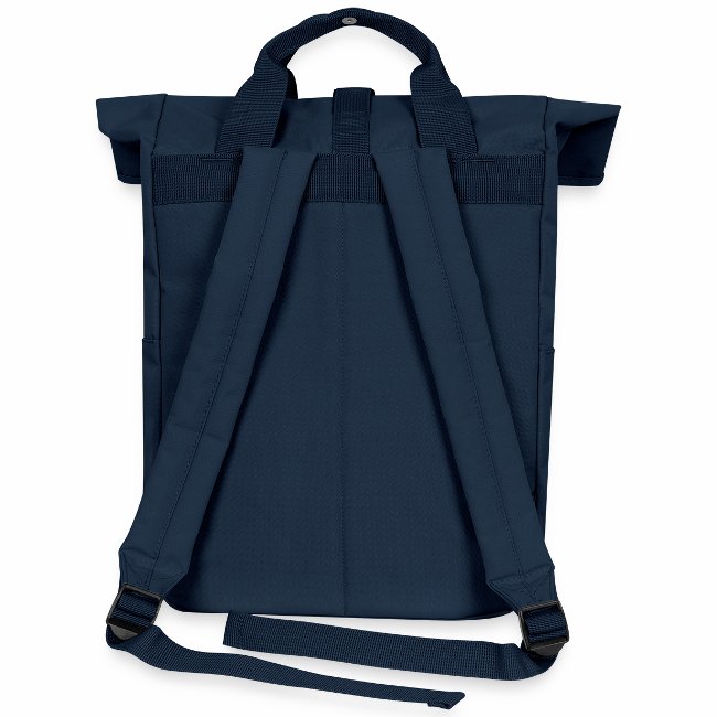 Pfalz Rolltop Rucksack mit zwei Griffen - Navy, Rückseite