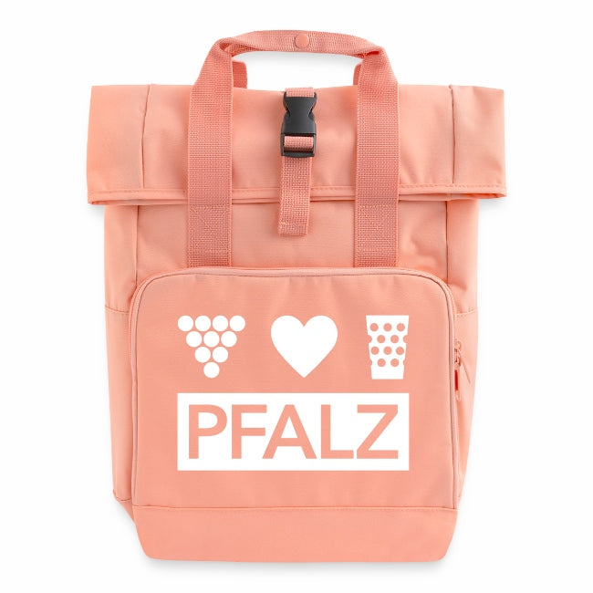Pfalz Rolltop Rucksack mit zwei Griffen - Chintzrosa