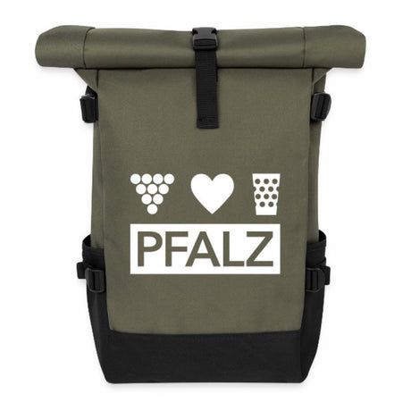 Pfalz Rolltop Rucksack,  Olive/Schwarz