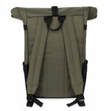 Pfalz Rolltop Rucksack,  Olive/Schwarz - Rückseite