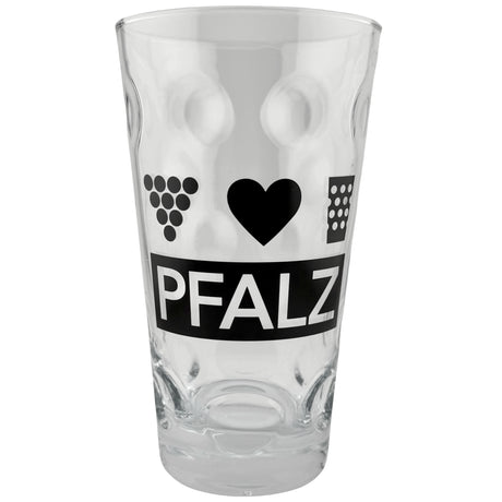 Pfalz Dubbeglas 0,5 L mit Weintrauben & Herz