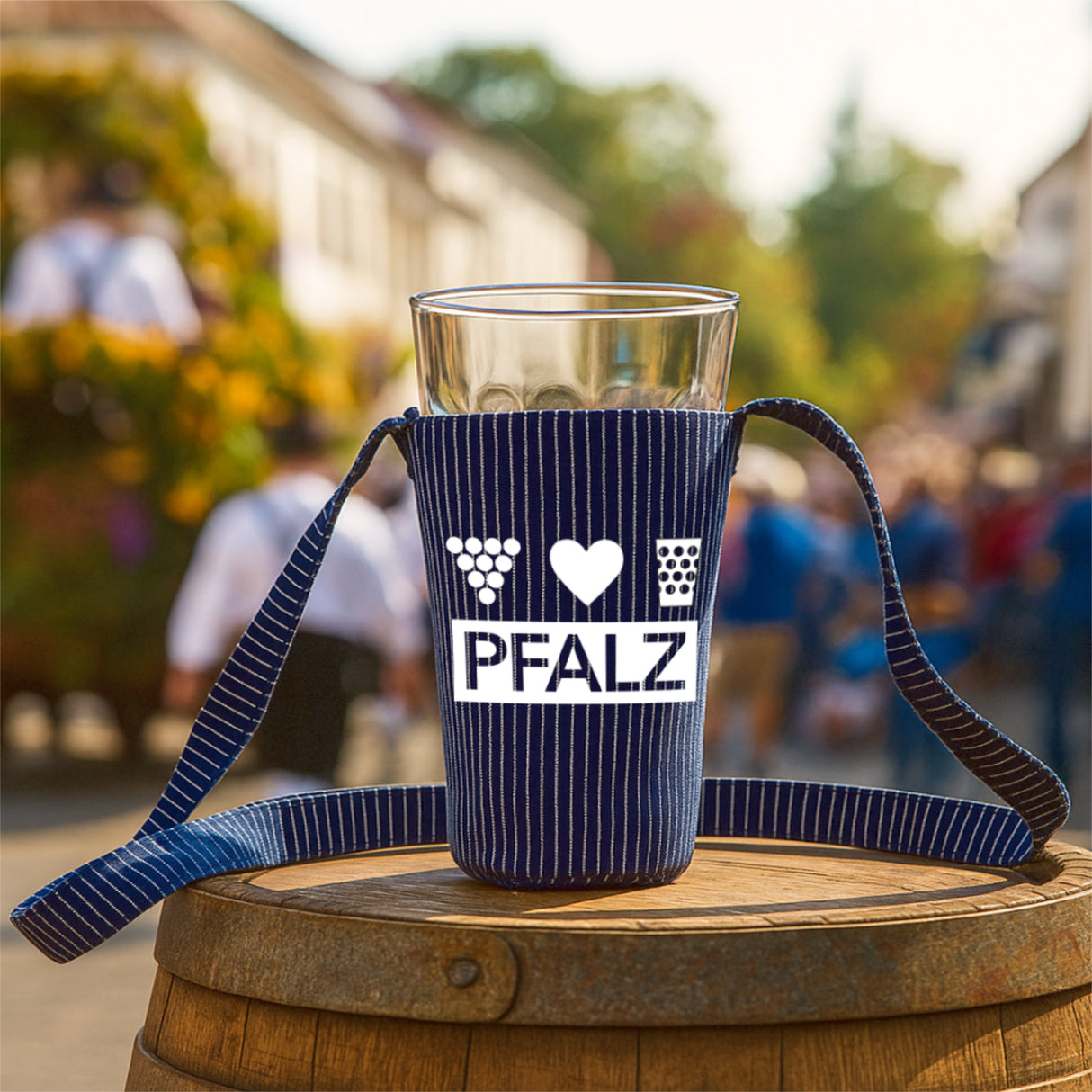Pfalz Winzerstoff Dubbeglashalter, in Neustadt auf dem Winzerfestumgzug