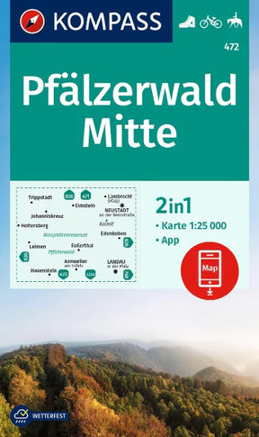 Pfälzerwald Mitte Wanderkarte 1:25.000 (Kompass)
