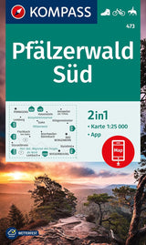 Pfälzerwald Süd Wanderkarte 1:25.000 (Kompass)
