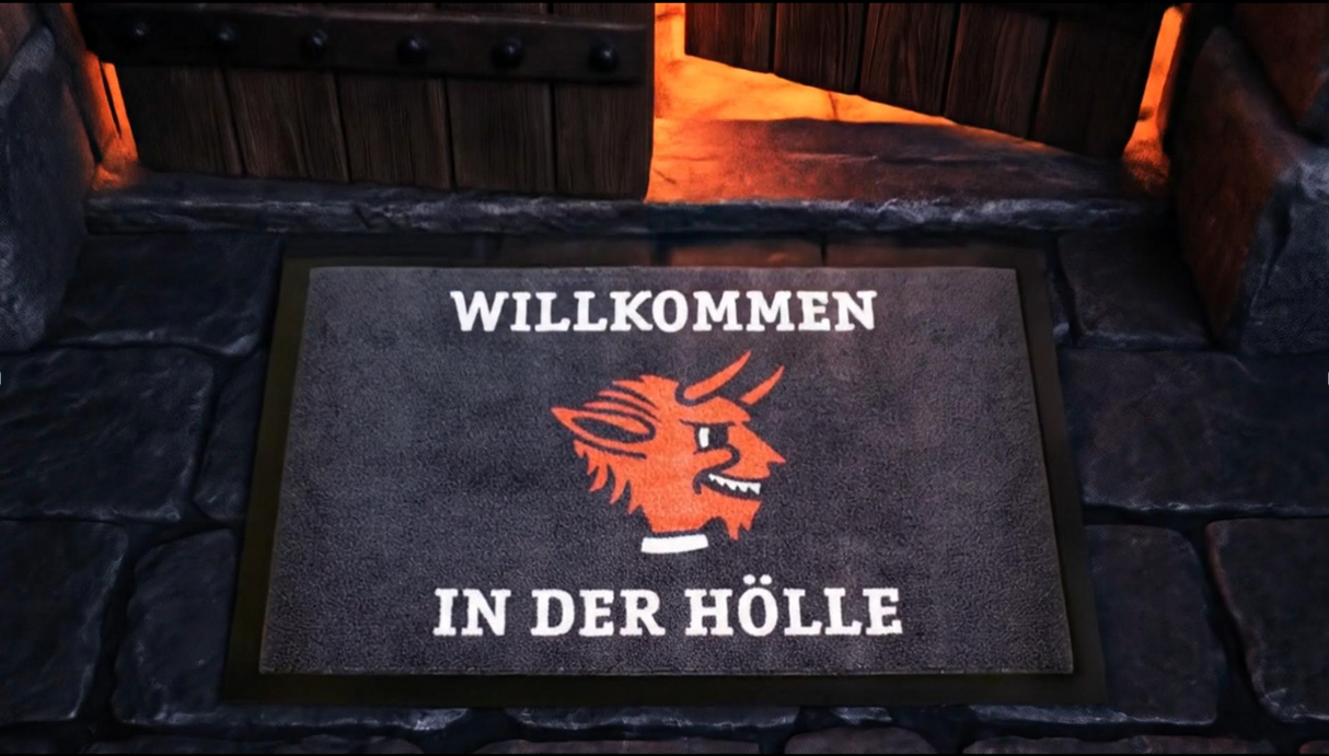 Willkommen in der Hölle - 1. FC Kaiserslautern Fußmatte, Video wurde mit KI generiert
