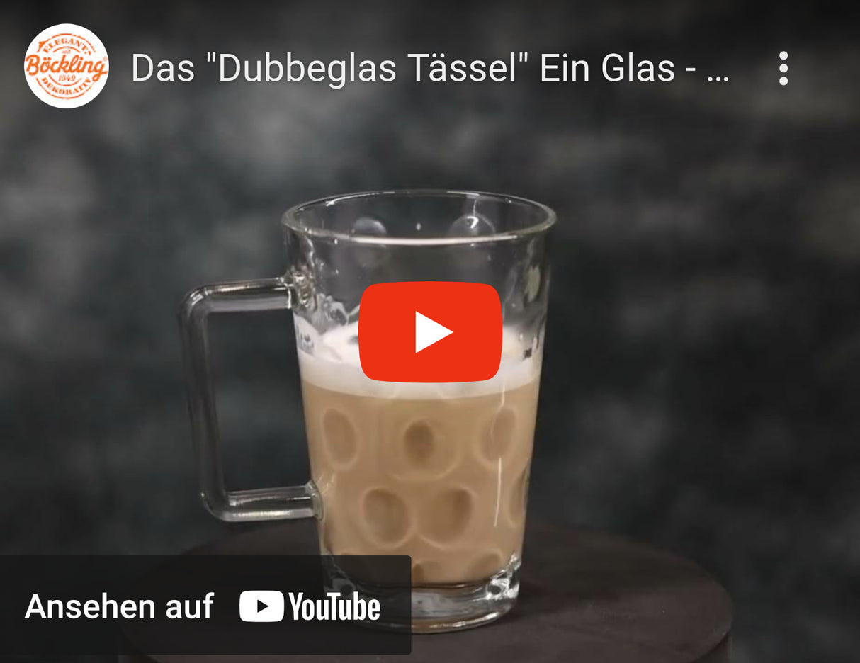 Dubbeglastässel - mit Logofläche, Dubbetässel aus Glas