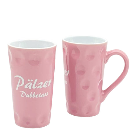 Pälzer Dubbetass 0,2 L - Dubbetasse mit Aufdruck, rosa