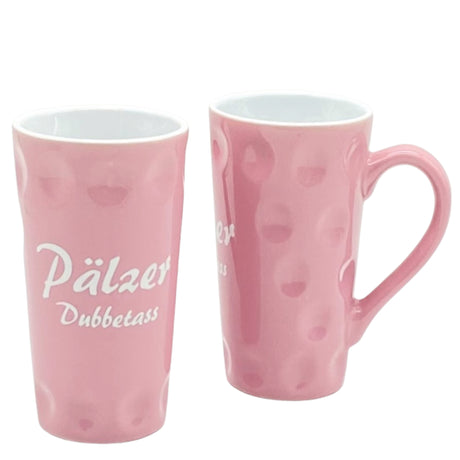 Pälzer Dubbetass 0,5 L - Dubbetasse mit Aufdruck - rosa