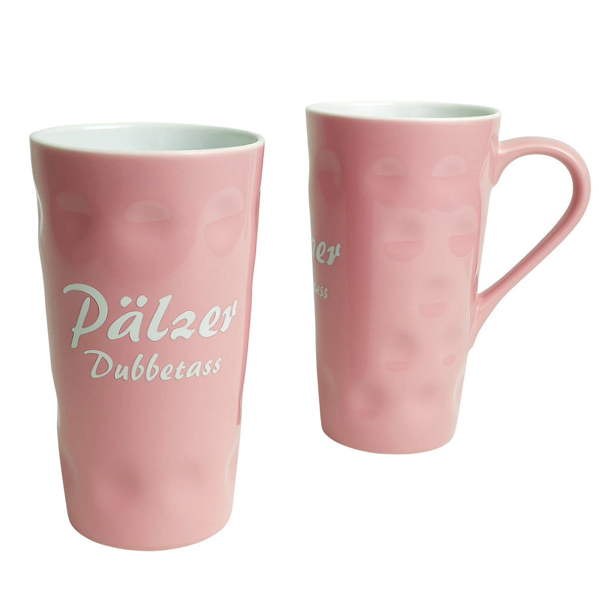 Rosa Pälzer Dubbetass 0,5 L - Dubbetasse mit Aufdruck