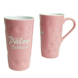 Rosa Pälzer Dubbetass 0,5 L - Dubbetasse mit Aufdruck