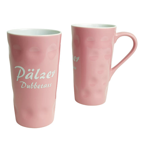 Rosa Pälzer Dubbetass 0,5 L - Dubbetasse mit Aufdruck