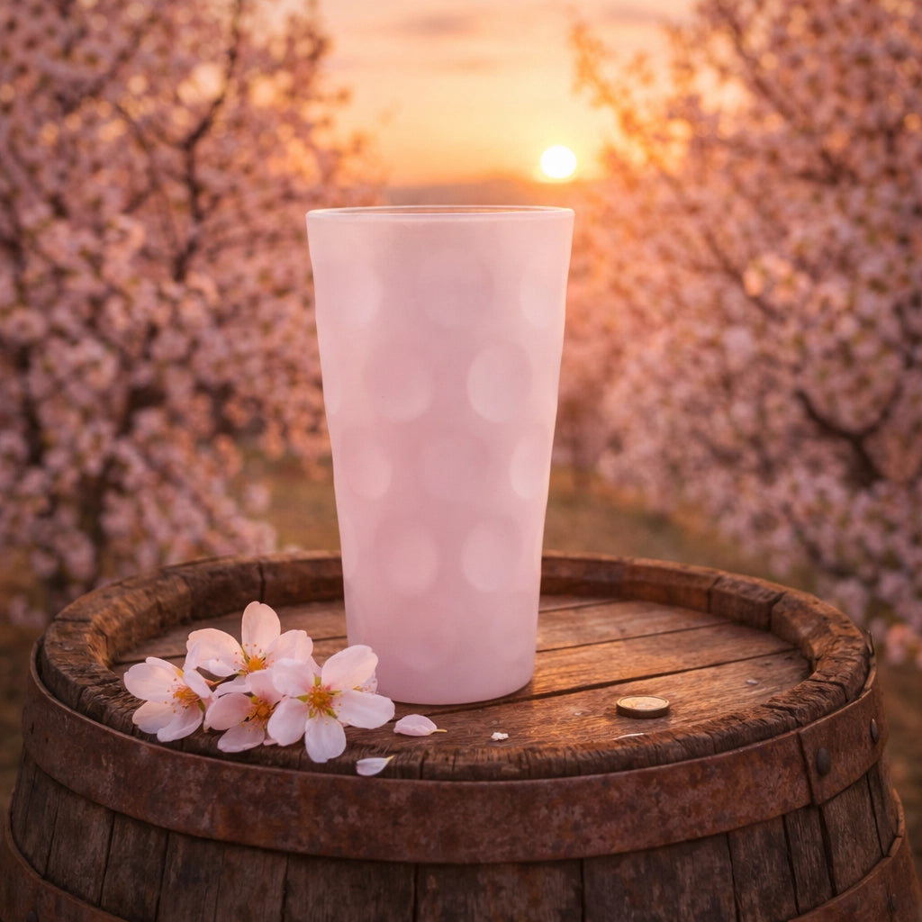 Rosa  farbiges Dubbeglas 0,5 L - Mandelblütenfest in Gimmeldingen