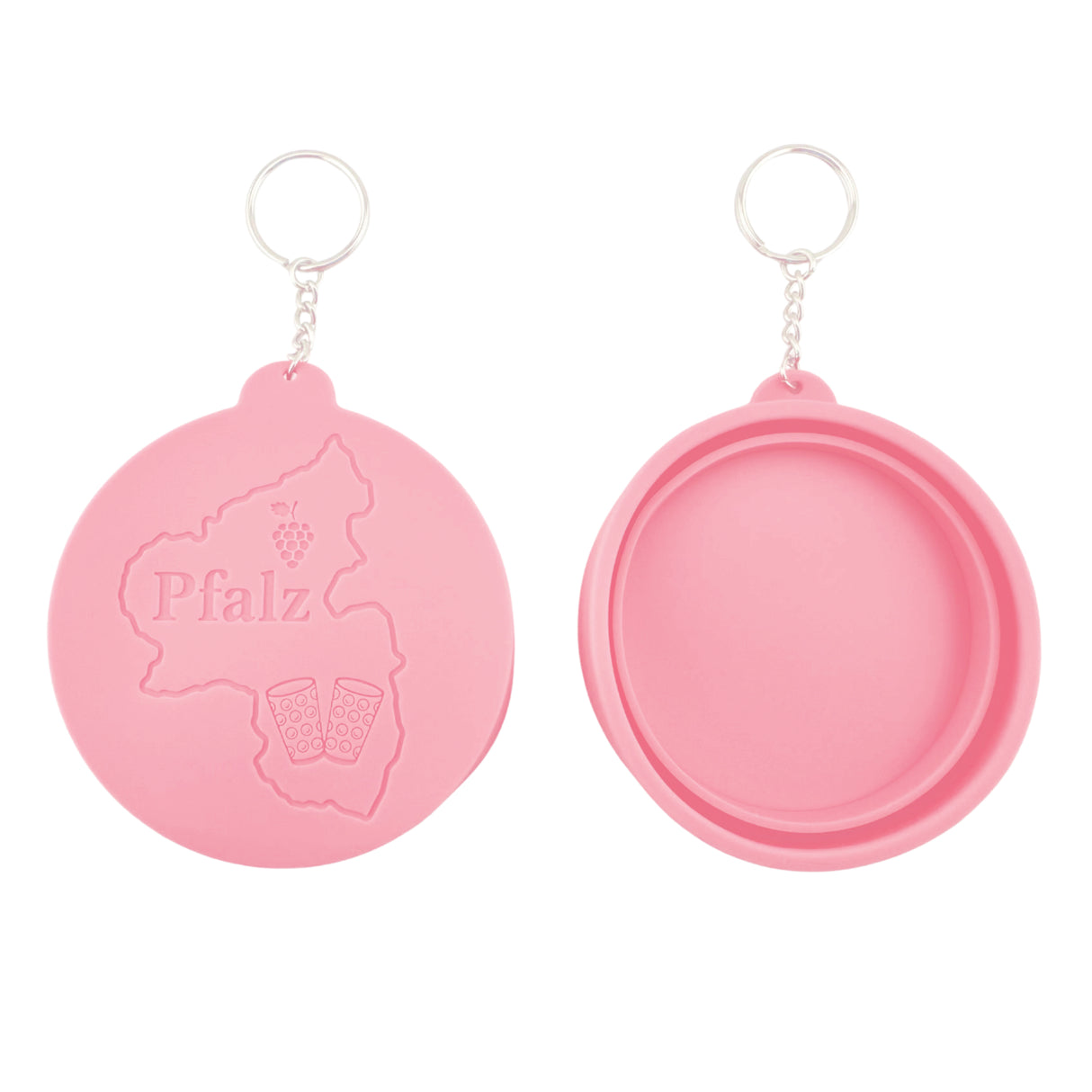Dubbeglas Deckel aus Silikon - Rosa, Vorderseite und Rückseite