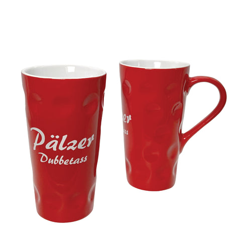 Pälzer Dubbetass 0,2 L - Dubbetasse mit Aufdruck, rot