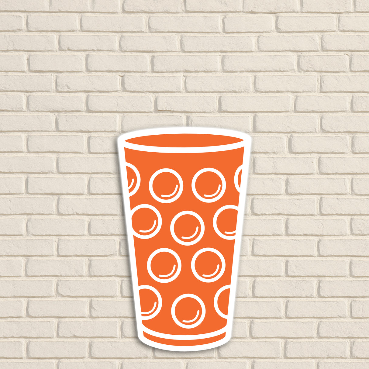 Dubbeglas Wanddeko, Orange - Größe S (9 x 15 cm)
