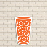 Dubbeglas Wanddeko, Orange - Größe S (9 x 15 cm)