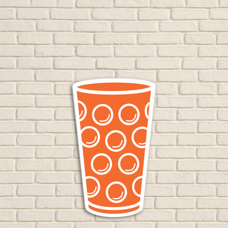Dubbeglas Wanddeko, Orange - Größe S (9 x 15 cm)