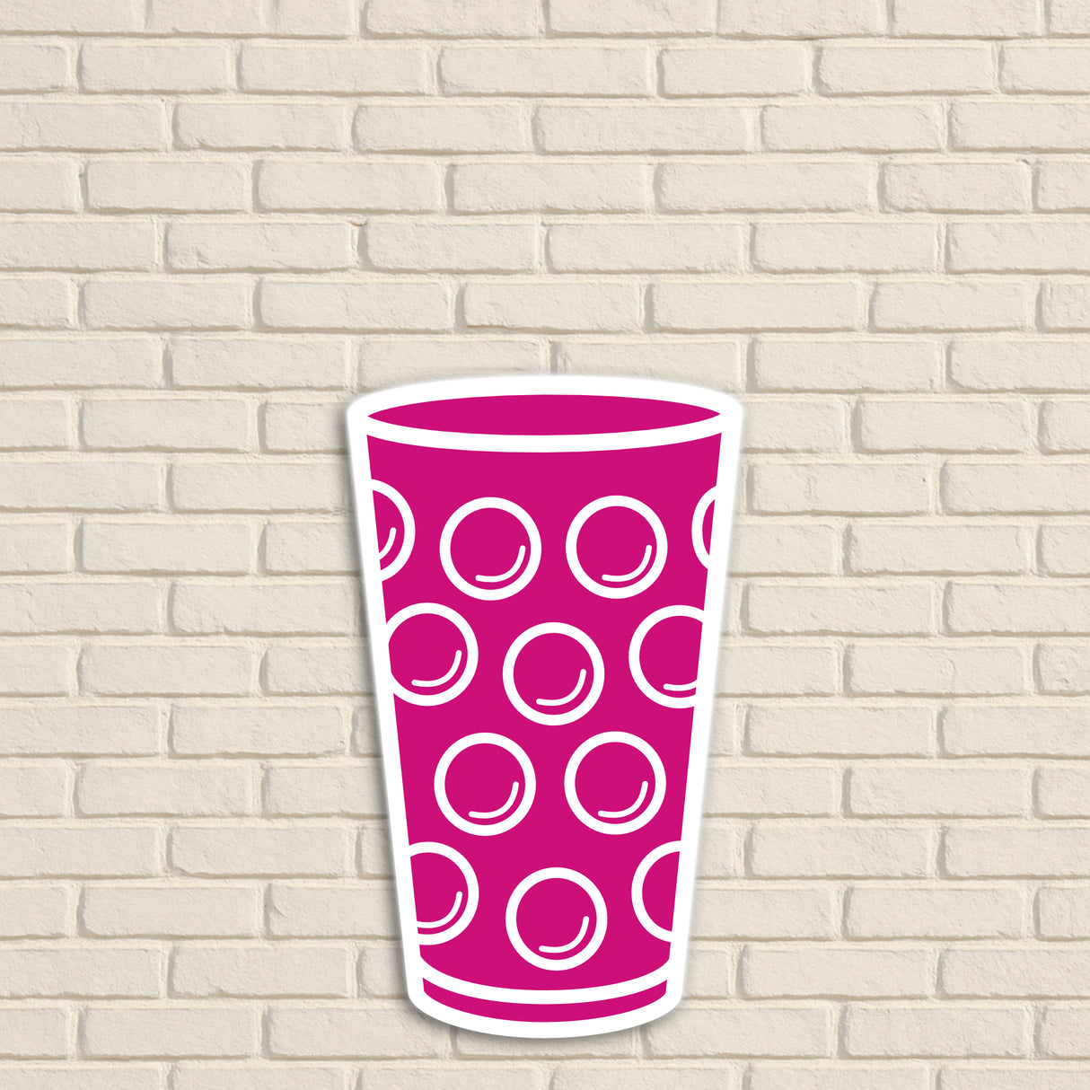Dubbeglas Wanddeko, Pink - Größe S (9 x 15 cm)