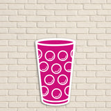 Dubbeglas Wanddeko, Pink - Größe S (9 x 15 cm)
