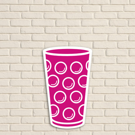 Dubbeglas Wanddeko, Pink - Größe S (9 x 15 cm)