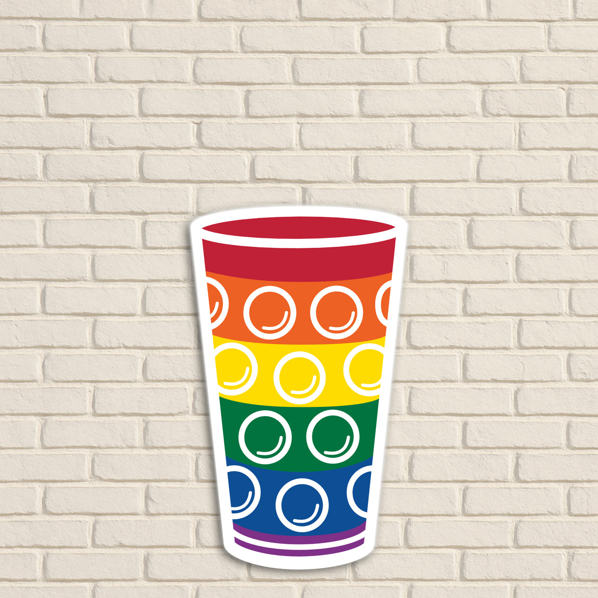 Dubbeglas Wanddeko, Regenbogen - Größe S (9 x 15 cm)