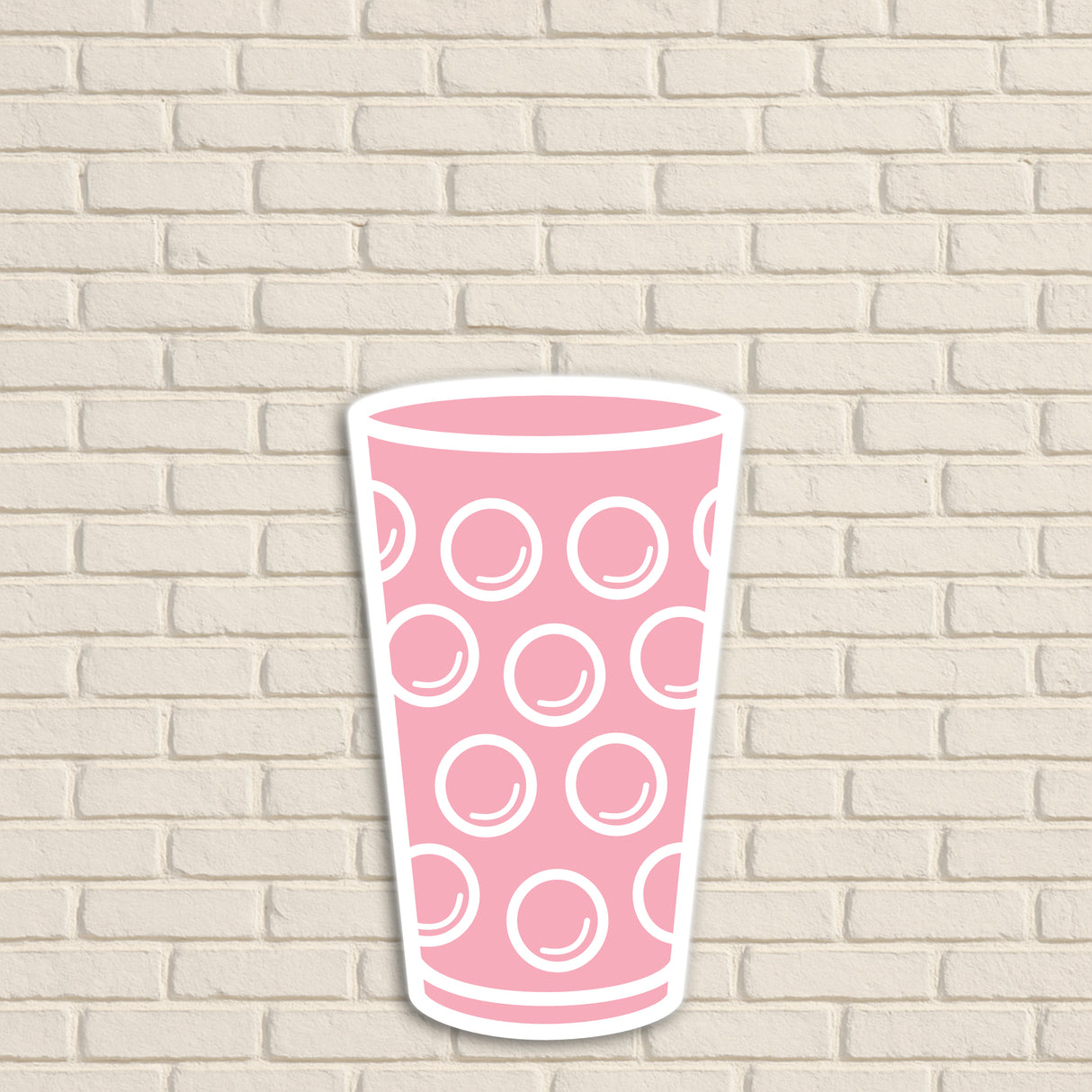 Dubbeglas Wanddeko, Rosa - Größe S (9 x 15 cm)