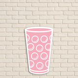 Dubbeglas Wanddeko, Rosa - Größe S (9 x 15 cm)
