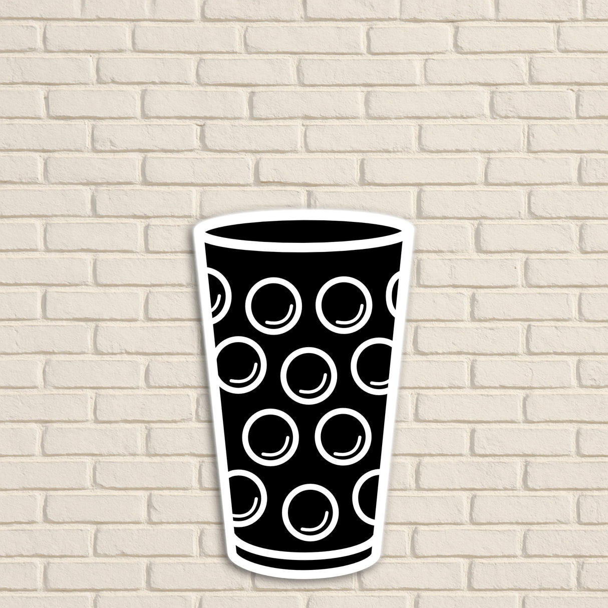Dubbeglas Wanddeko, Schwarz - Größe S (9 x 15 cm)